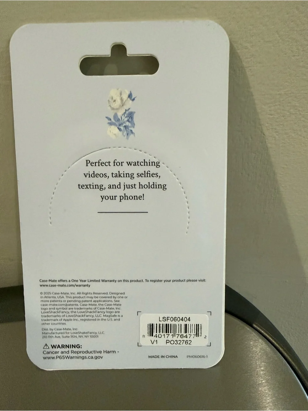LoveShackFancy Blue Bow Magnetic Loop Grip Phone Holder